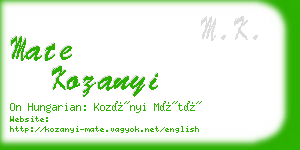 mate kozanyi business card